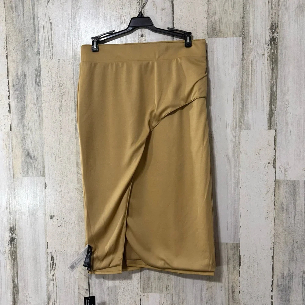 LuLaRoe Tan Soft Faux Leather Pencil Skirt